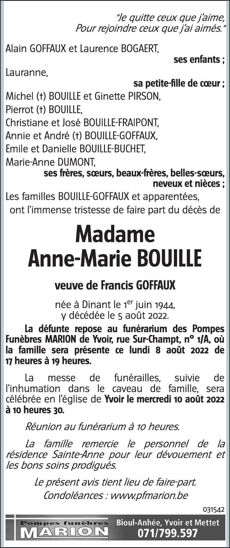 Anne-Marie BOUILLE