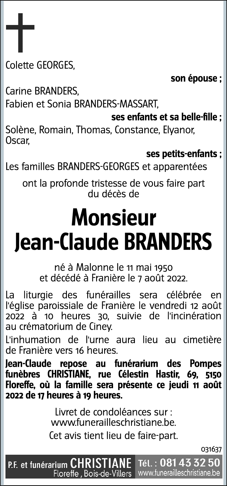 Jean-Claude BRANDERS