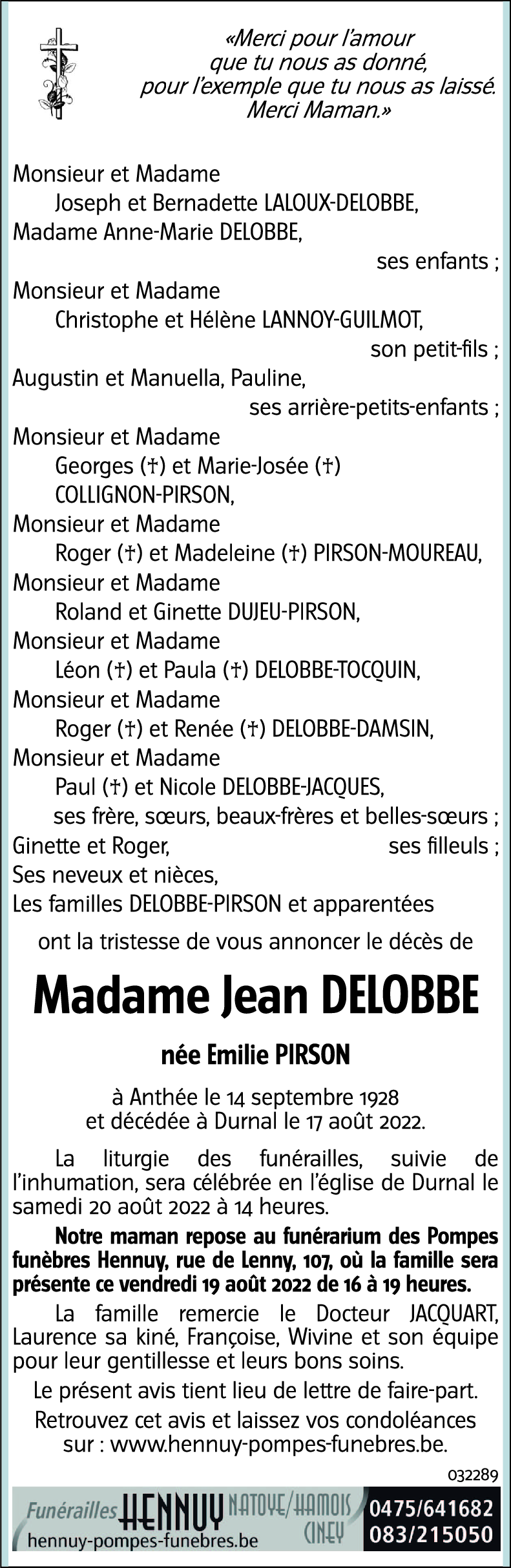 Madame Jean DELOBBE