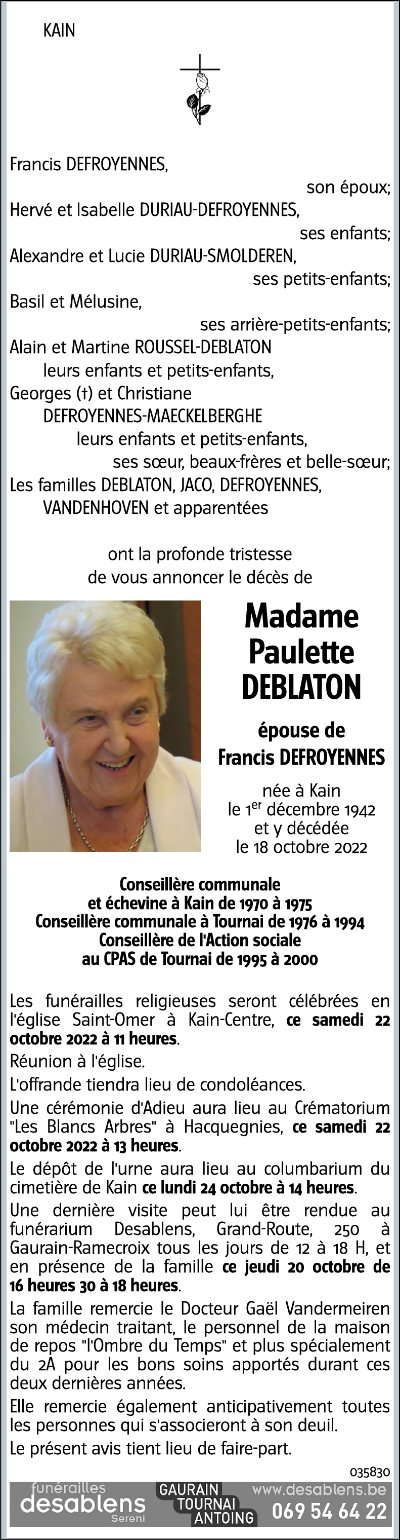 Paulette DEBLATON