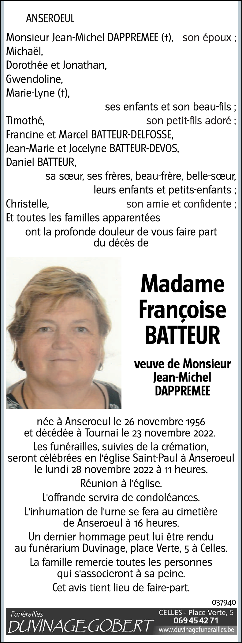 Françoise BATTEUR