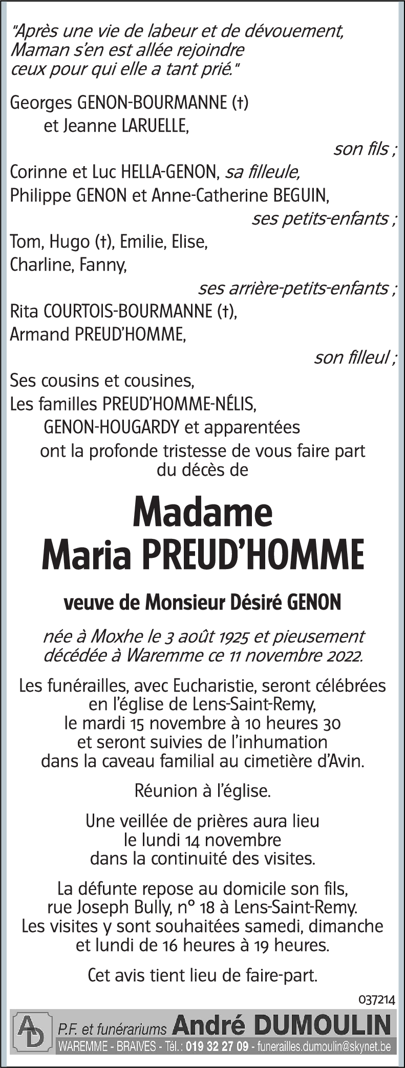 Maria PREUD'HOMME