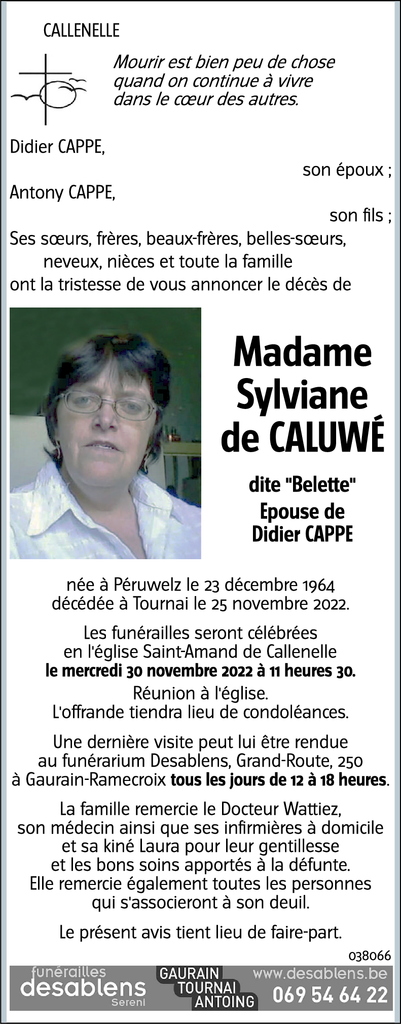 Sylviane de CALUWÉ