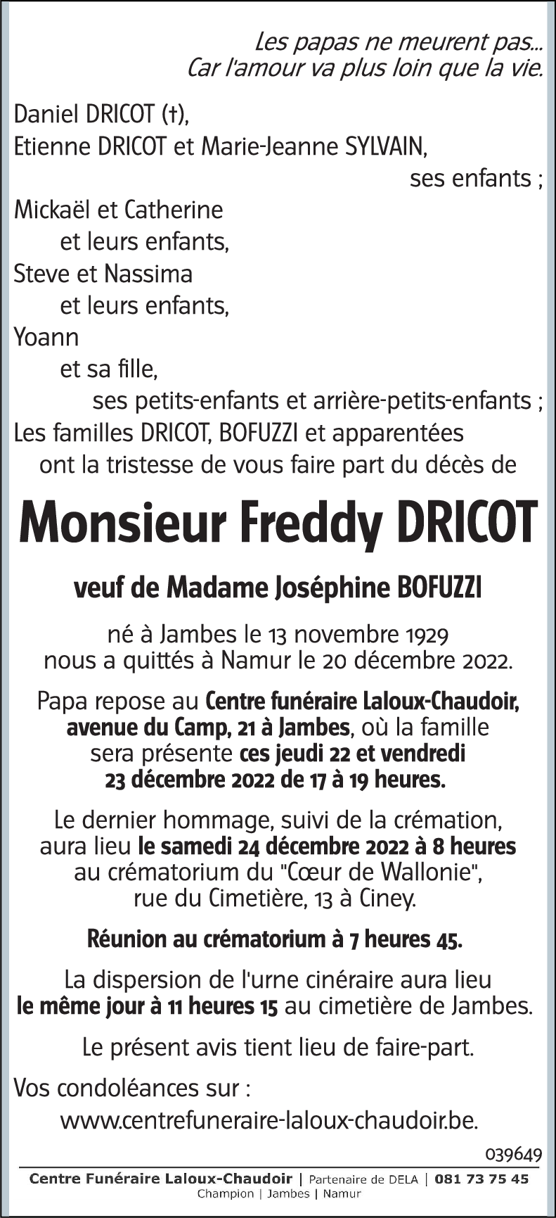 Freddy DRICOT