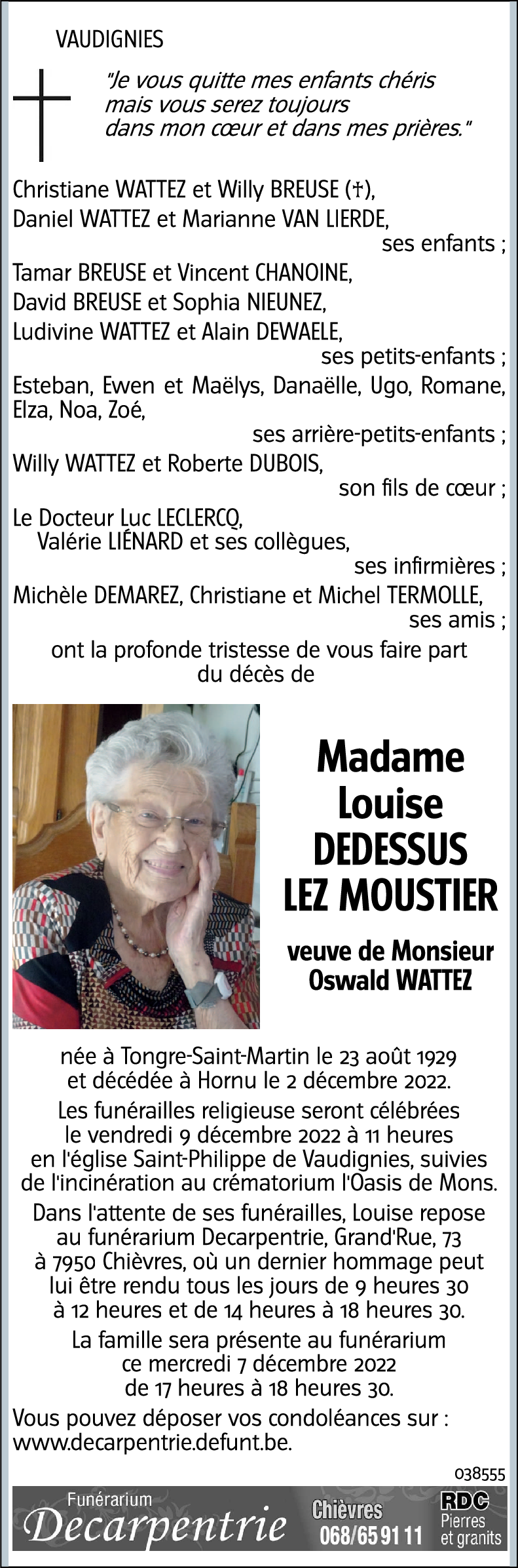 Louise Dedessus Lez Moustier