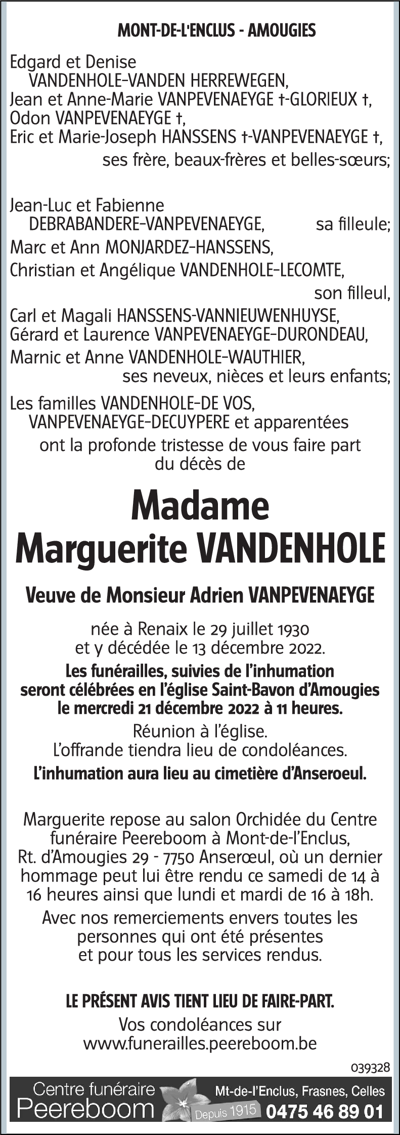 Marguerite VANDENHOLE