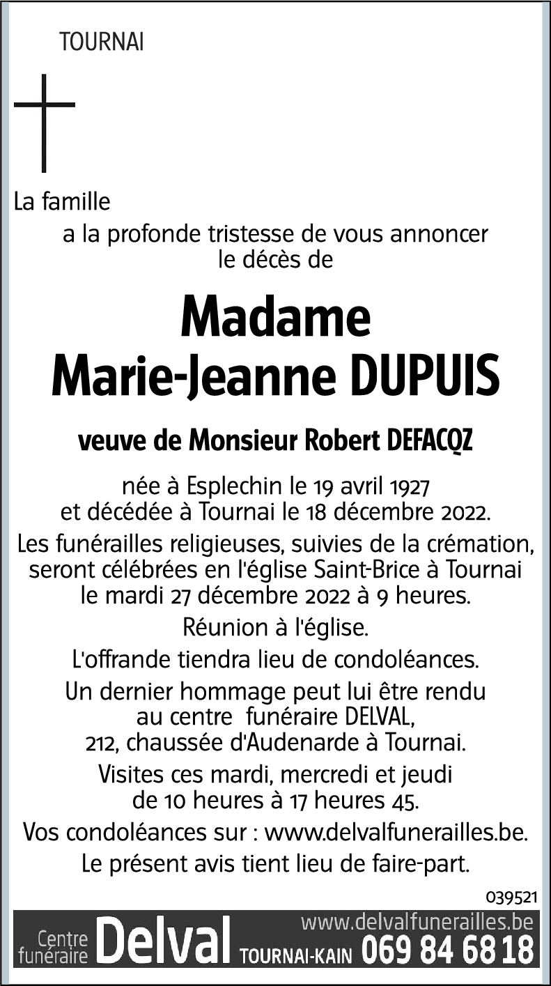 Marie-Jeanne DUPUIS