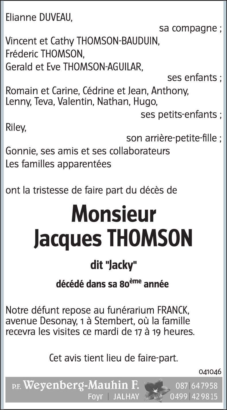 Jacques dit Jacky THOMSON