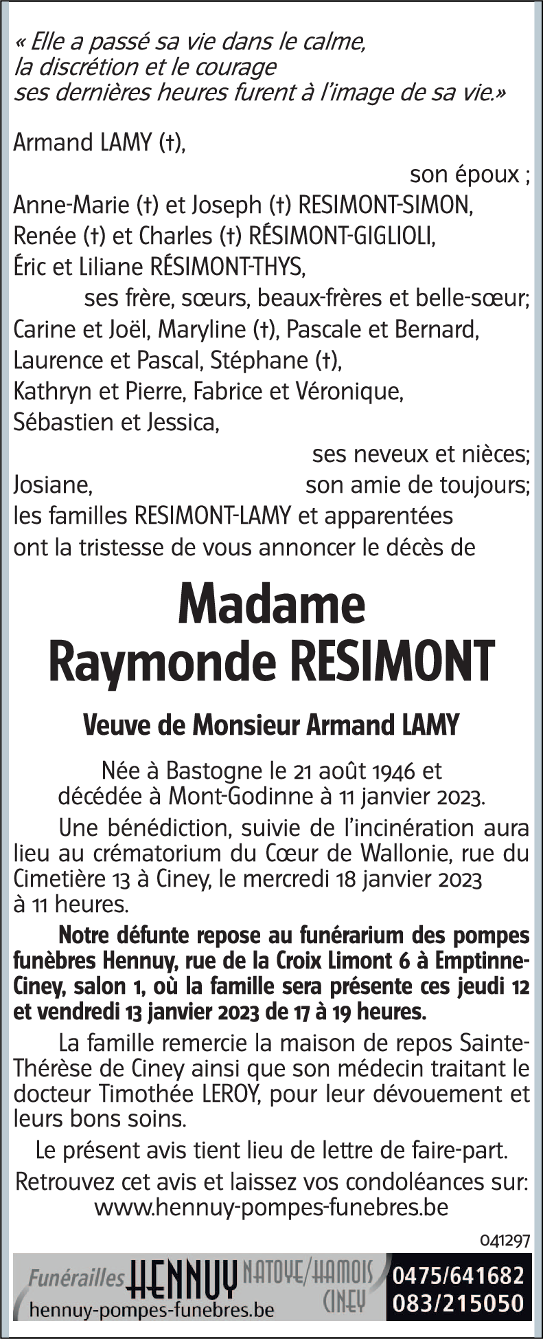 Raymonde RESIMONT