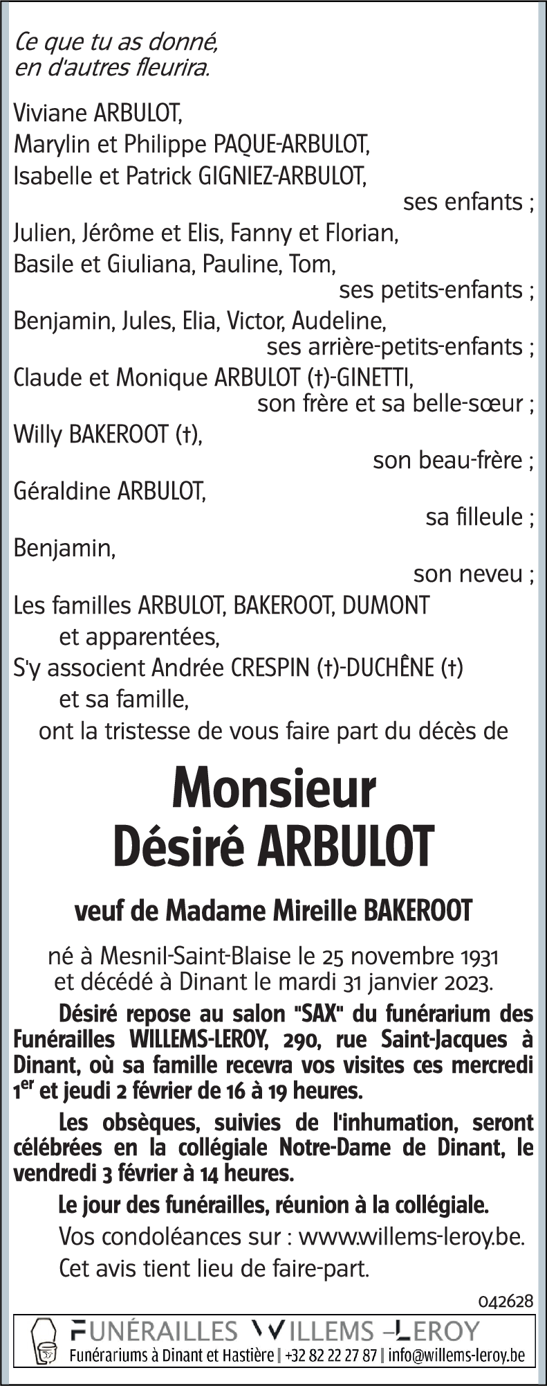 Désiré ARBULOT