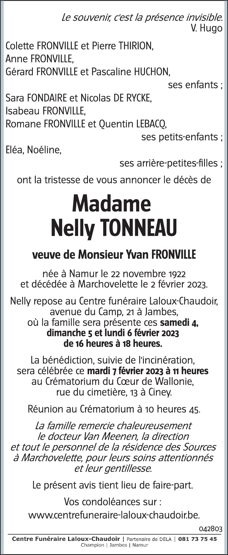 Nelly TONNEAU