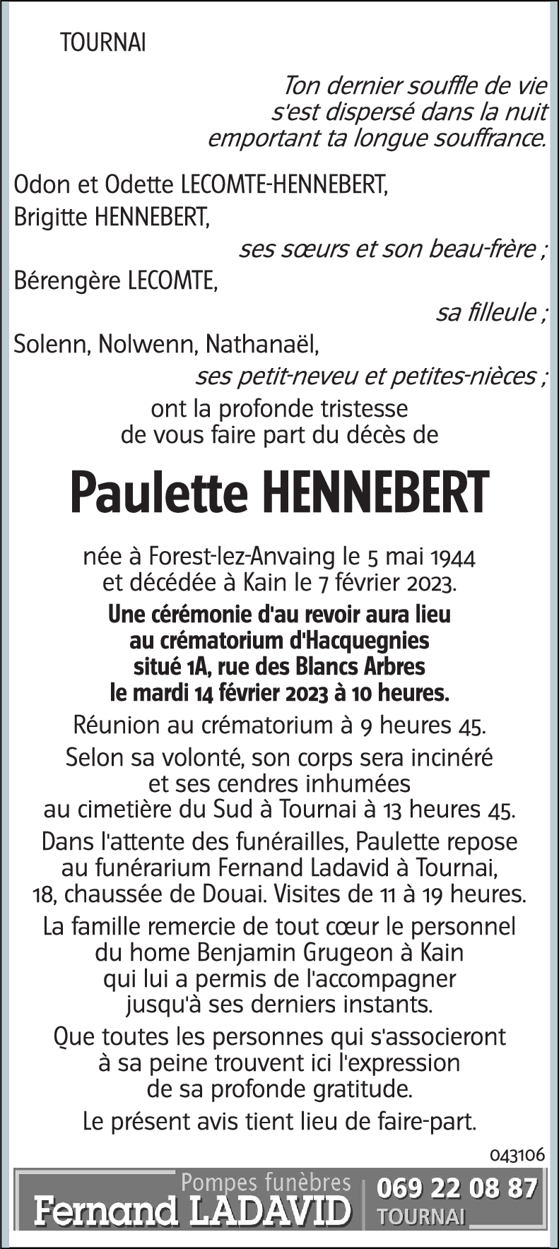 Paulette HENNEBERT