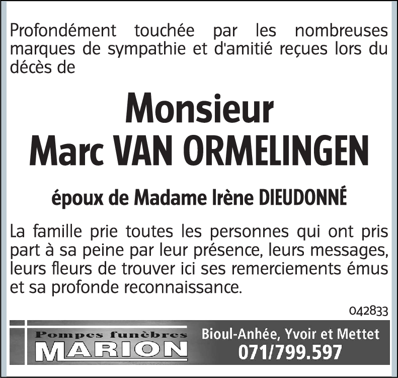 VAN ORMELINGEN MARC