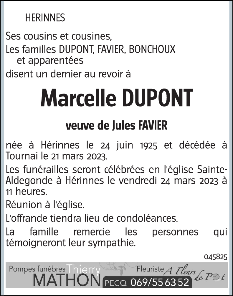 Marcelle DUPONT