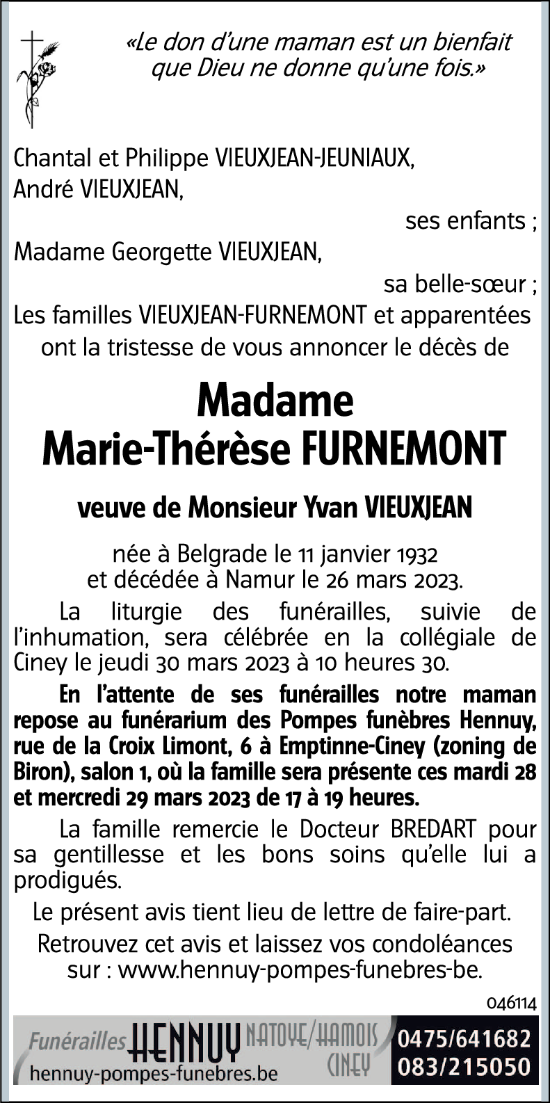 Marie-Thérèse FURNEMONT