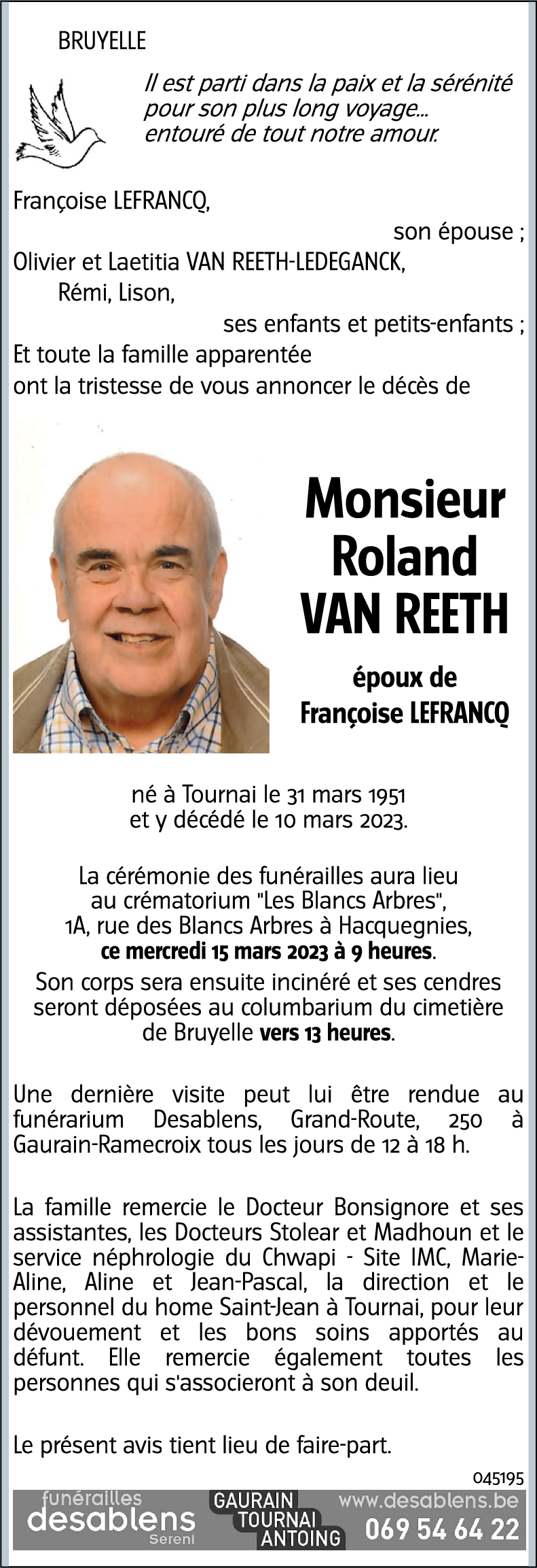 Roland VAN REETH