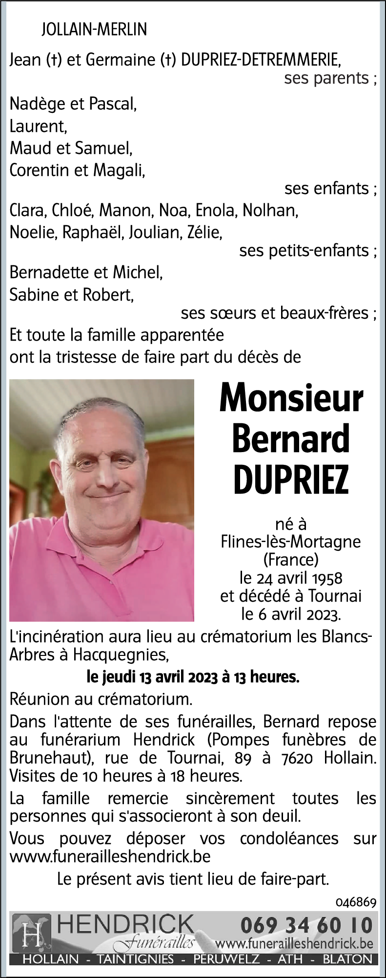 Bernard DUPRIEZ