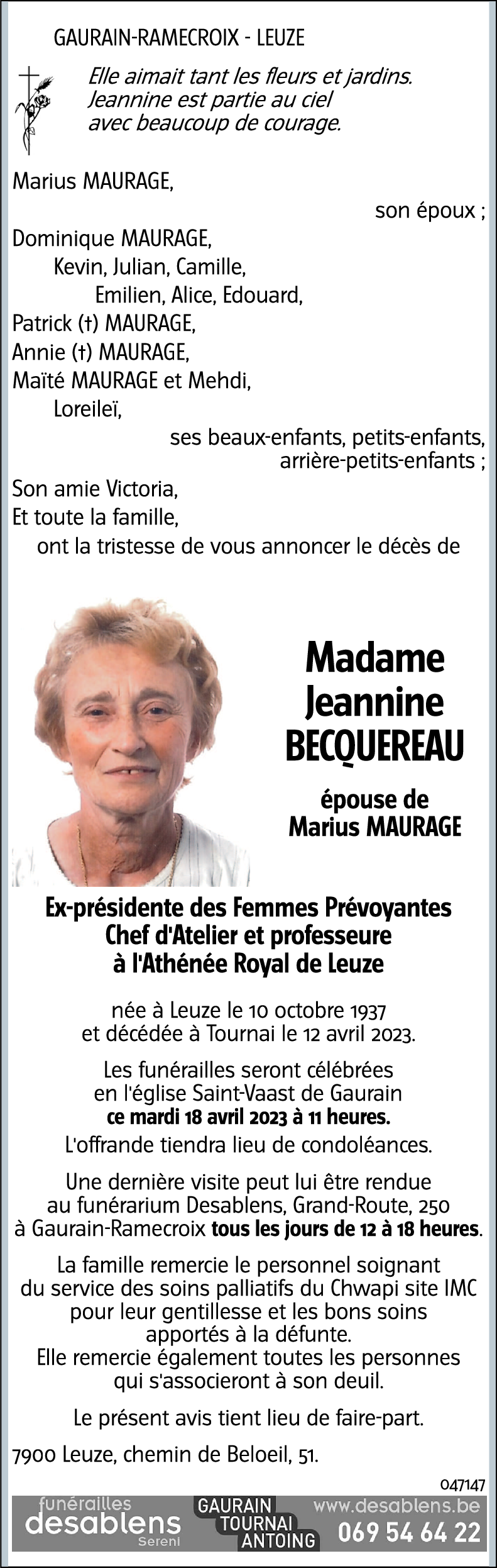 Jeannine BECQUEREAU