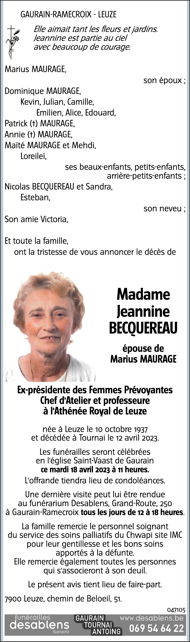 Jeannine BECQUEREAU