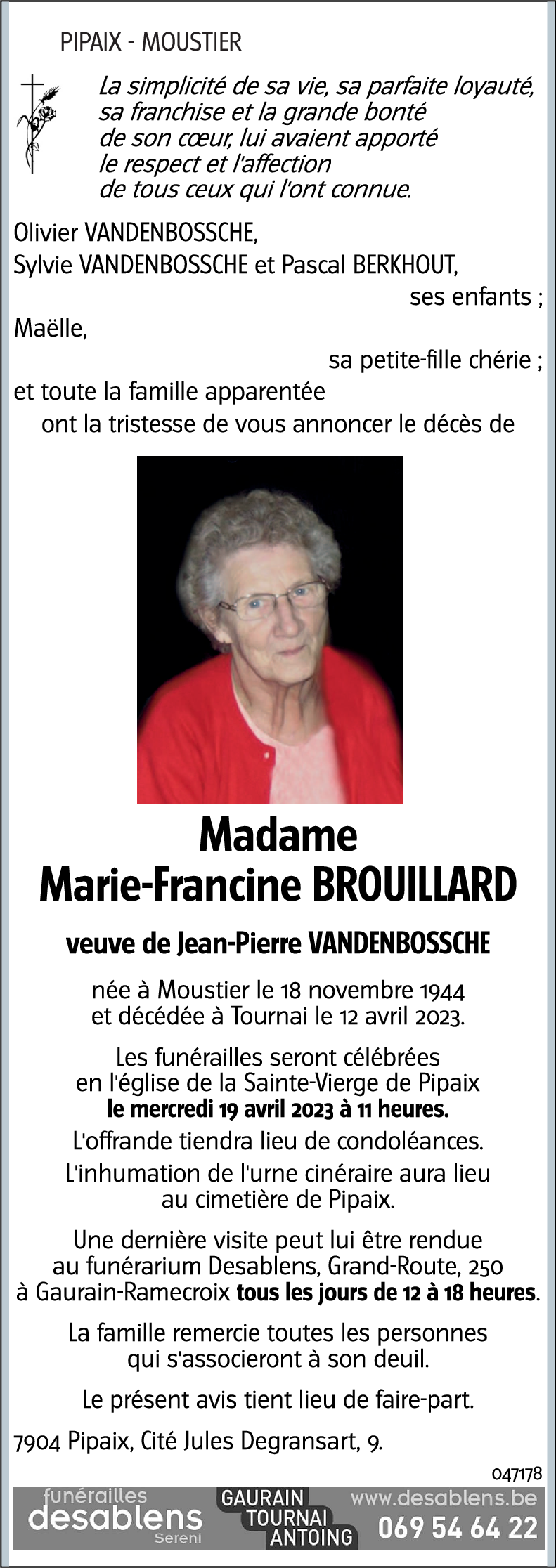 Marie-Francine BROUILLARD