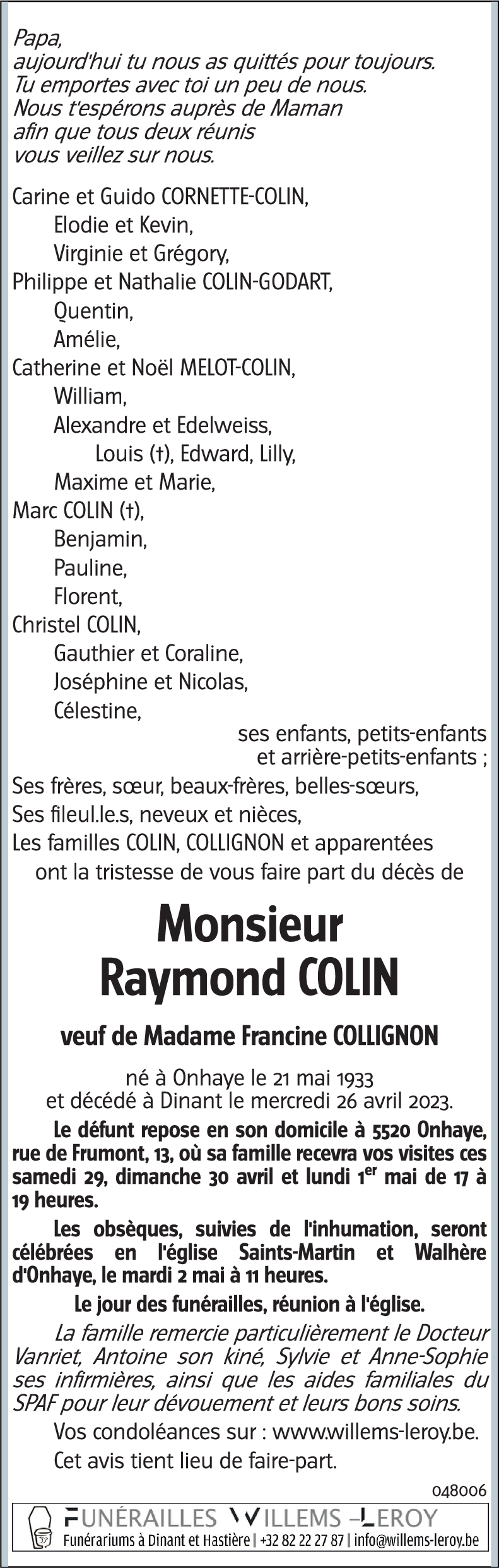 Raymond COLIN