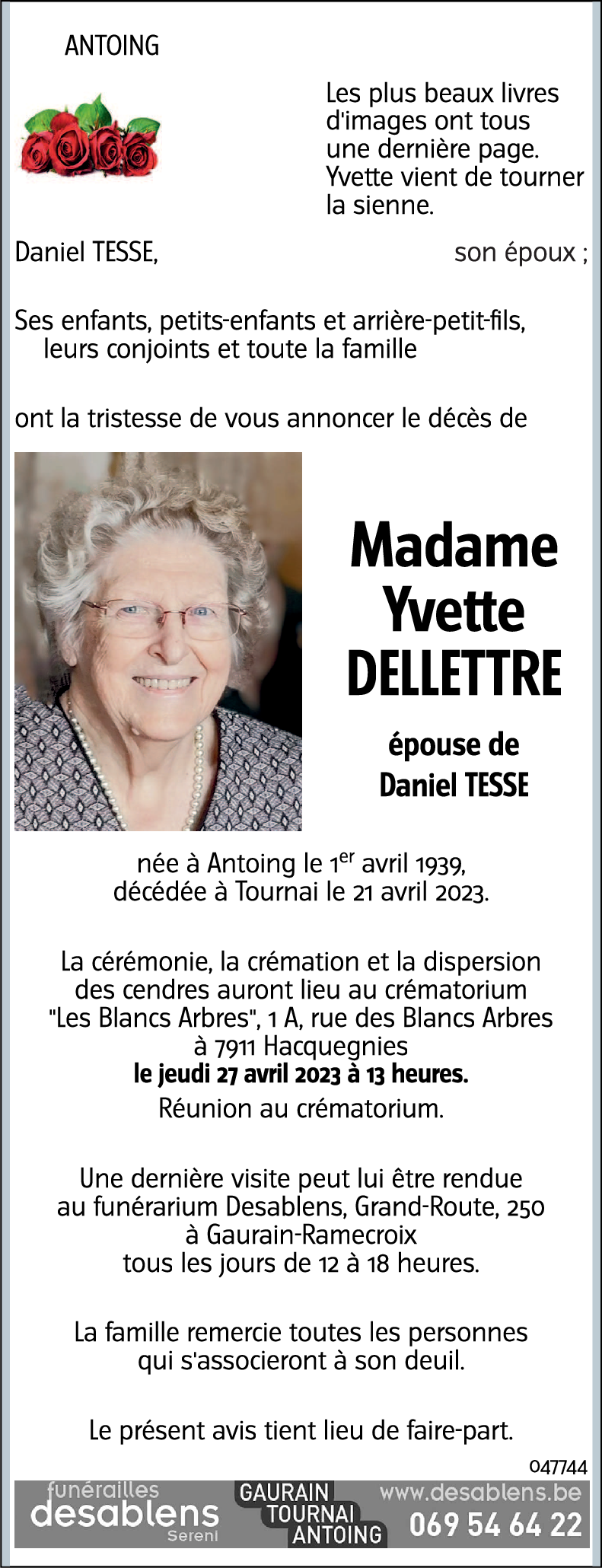 Yvette DELLETTRE