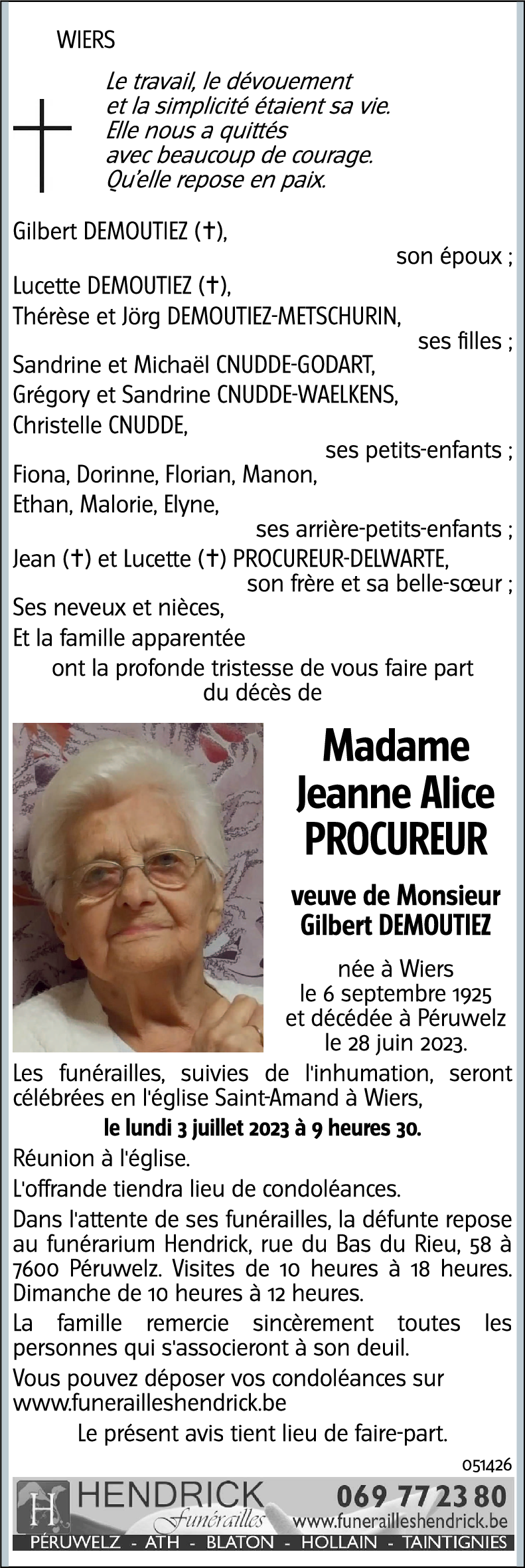 Jeanne Alice PROCUREUR