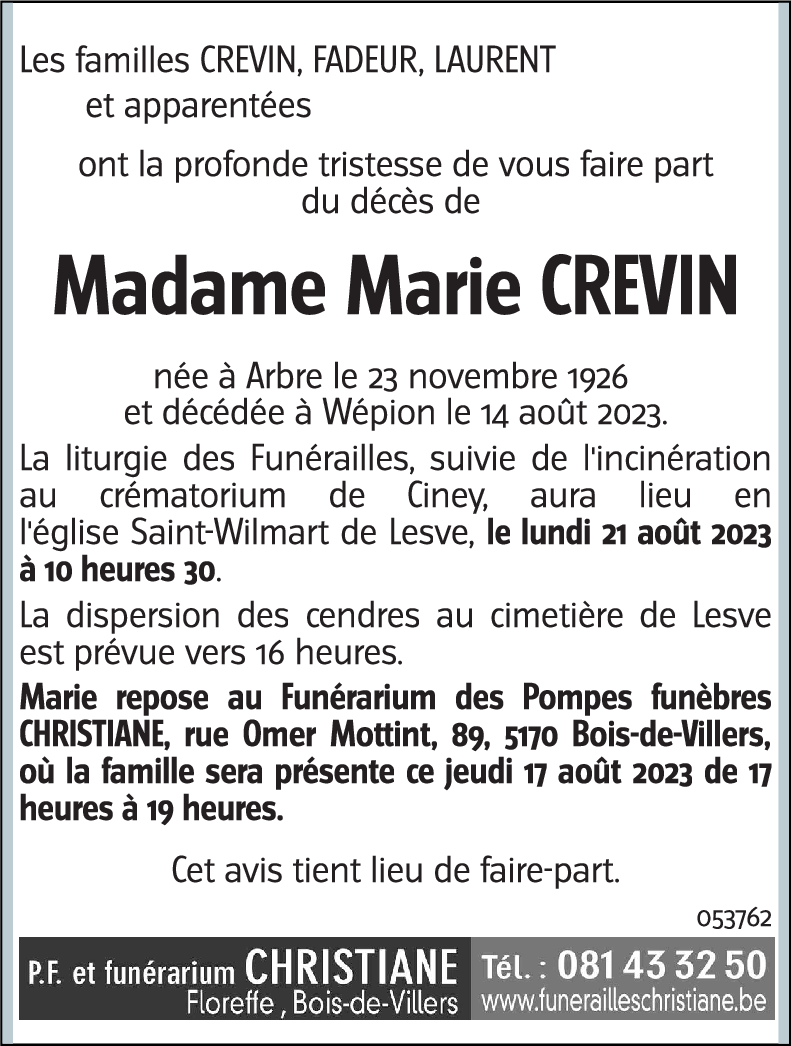 Marie CREVIN