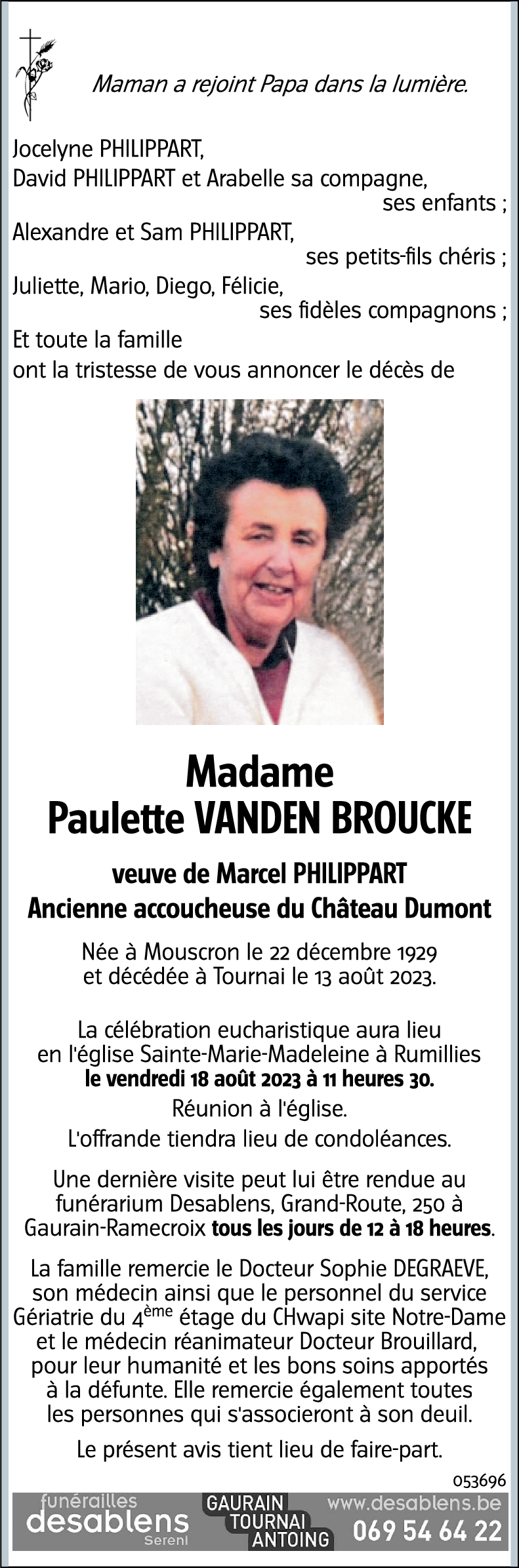 Paulette VANDEN BROUCKE