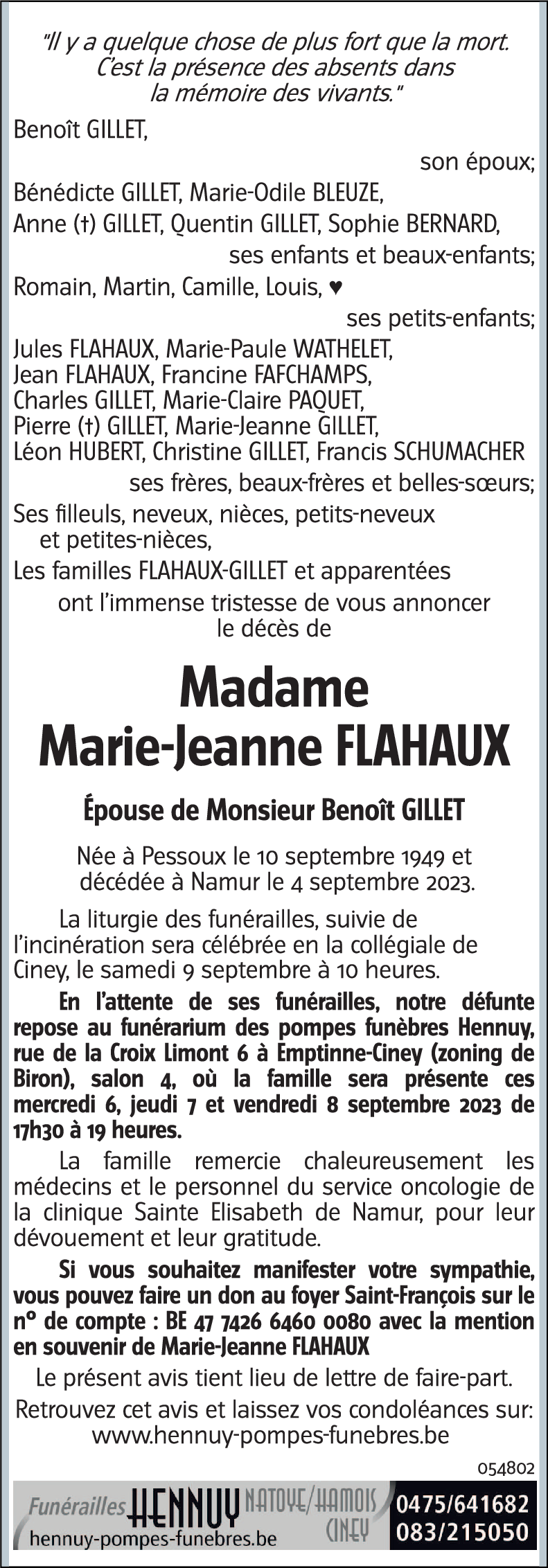 Marie-Jeanne FLAHAUX