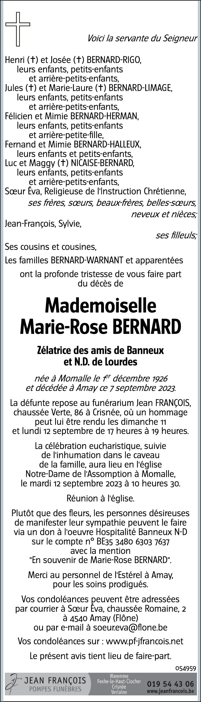 Marie-Rose BERNARD
