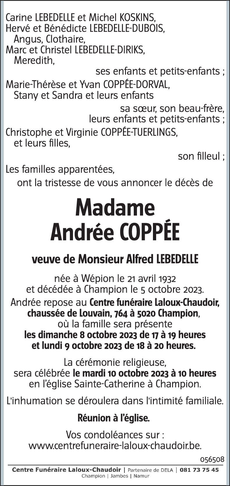 Andrée LEBEDELLE