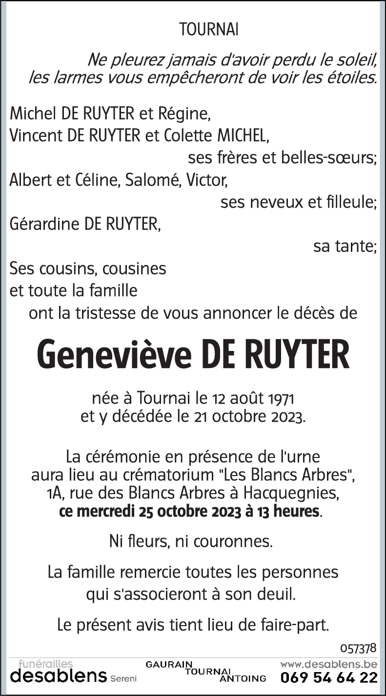 Geneviève DE RUYTER