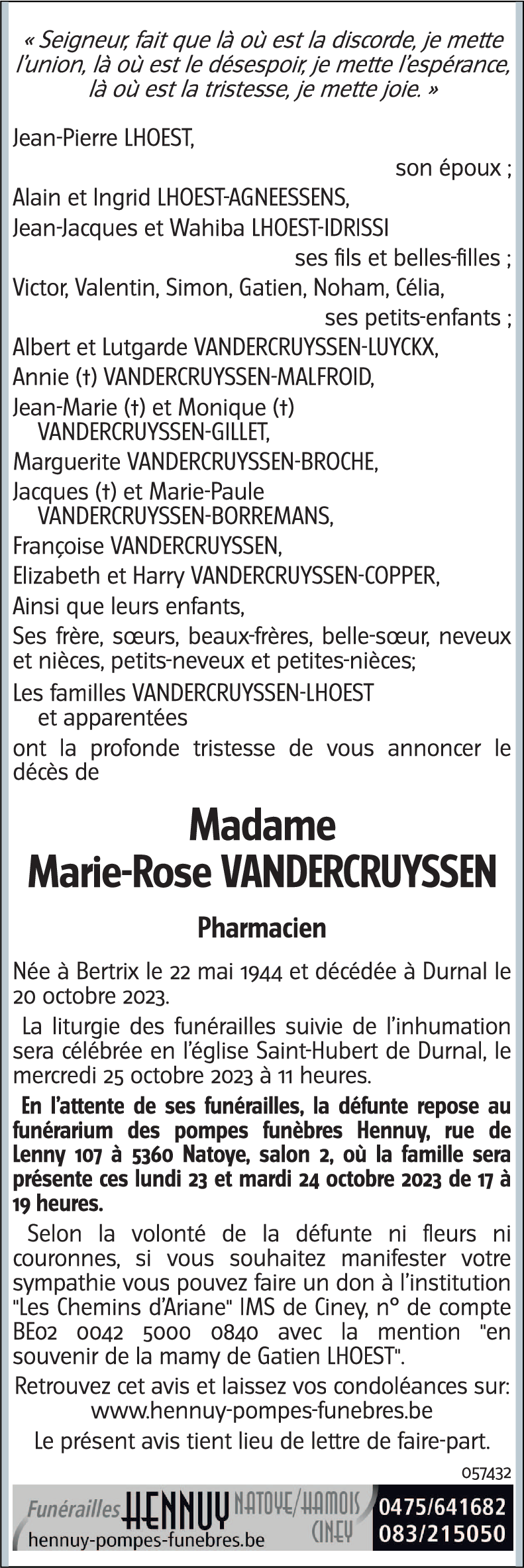 Marie-Rose VANDERCRUYSSEN