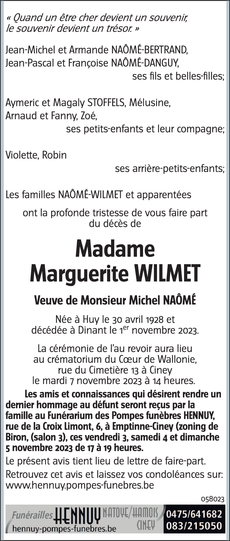 Marguerite WILMET