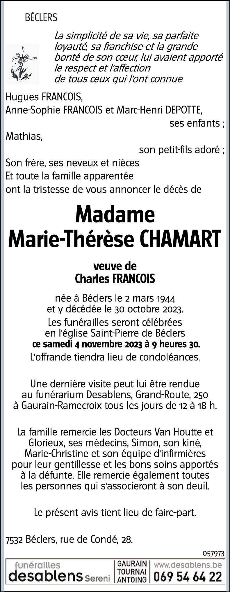 Marie-Thérèse Chamart