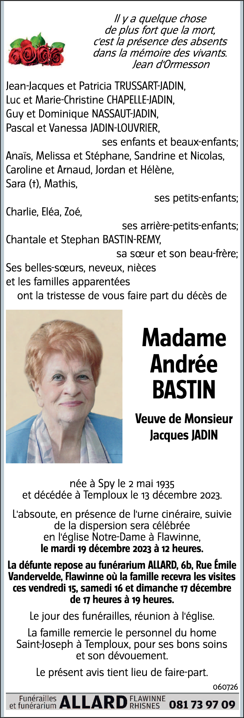 Andrée BASTIN