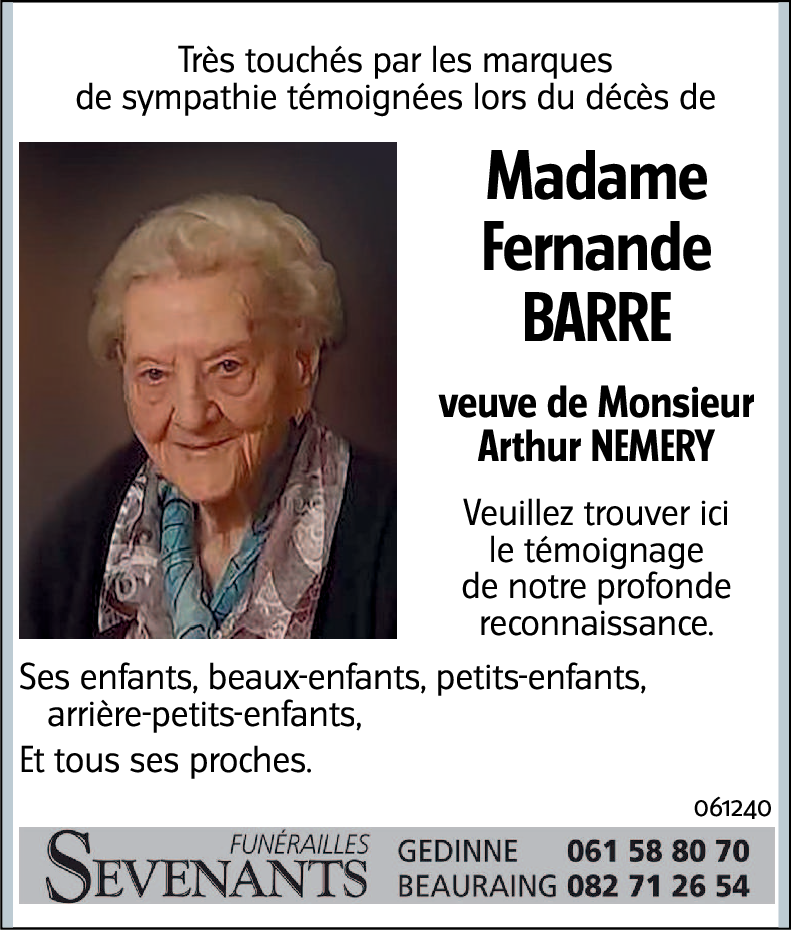 Fernande BARRE.