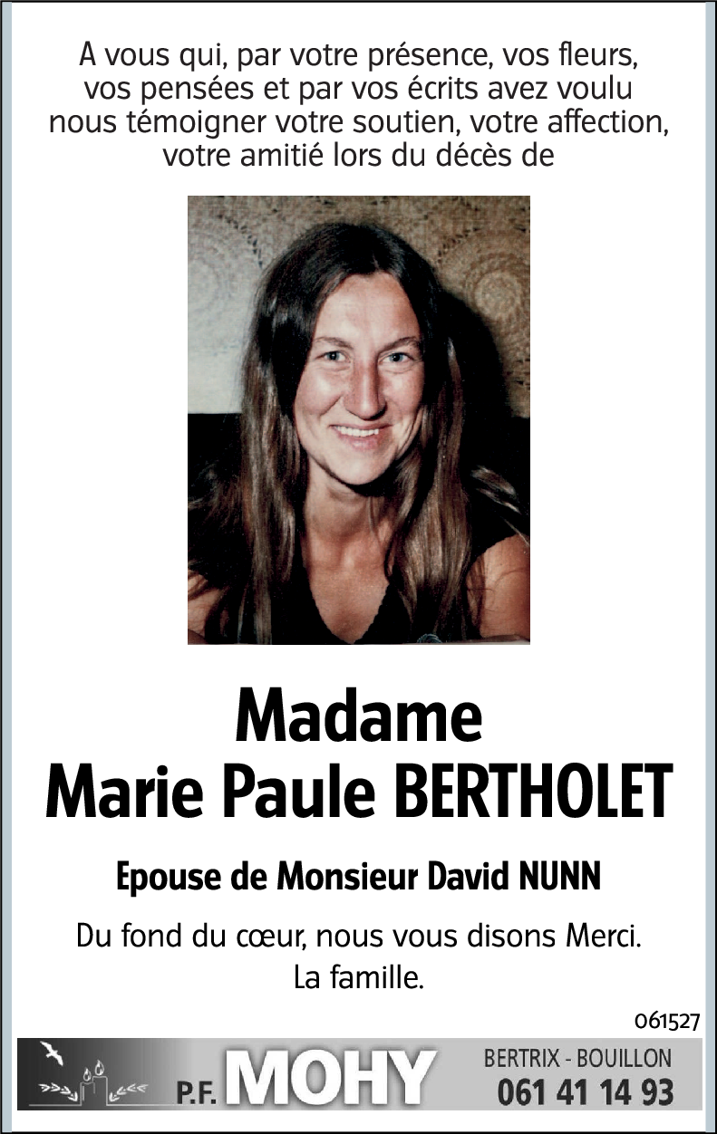 Marie Paule BERTHOLET