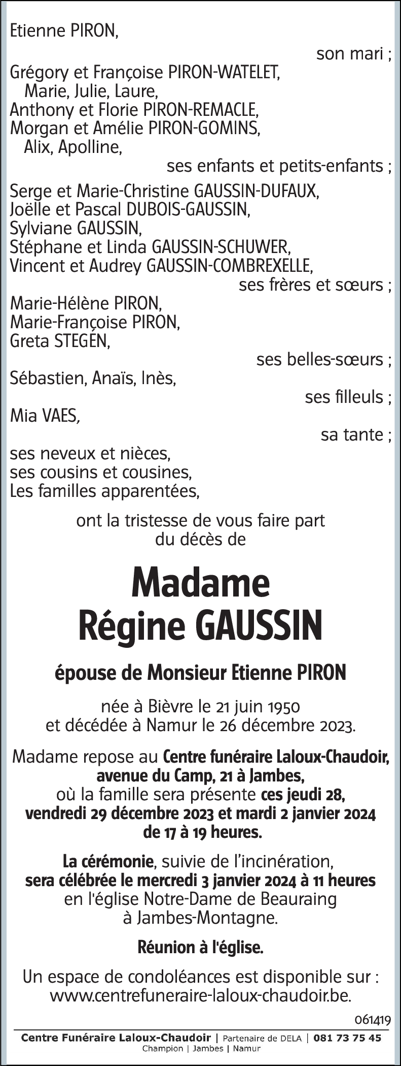 Régine GAUSSIN