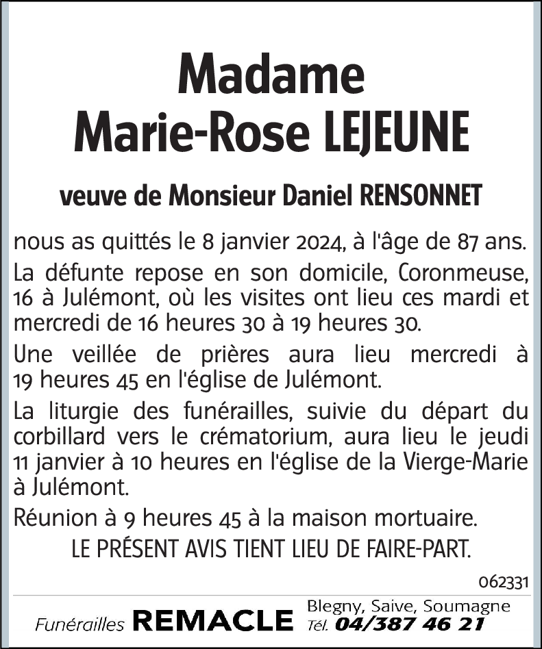 Marie-Rose LEJEUNE