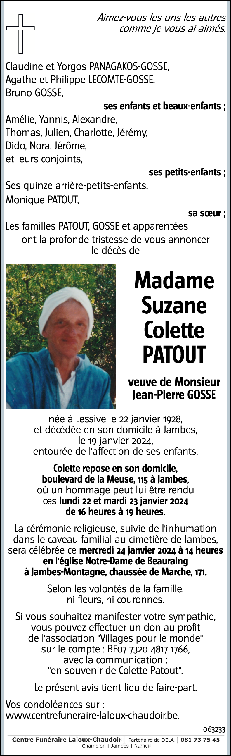 Suzane Colette PATOUT