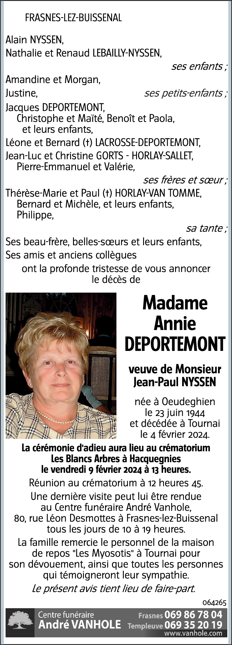 Annie DEPORTEMONT