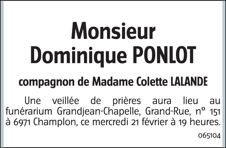 Dominique PONLOT