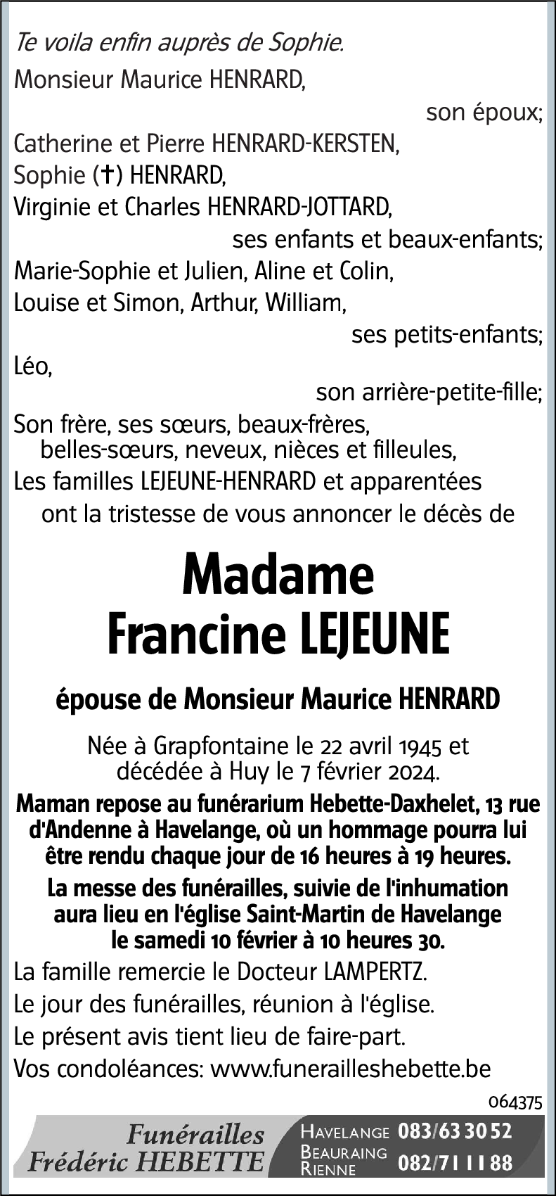 Francine LEJEUNE