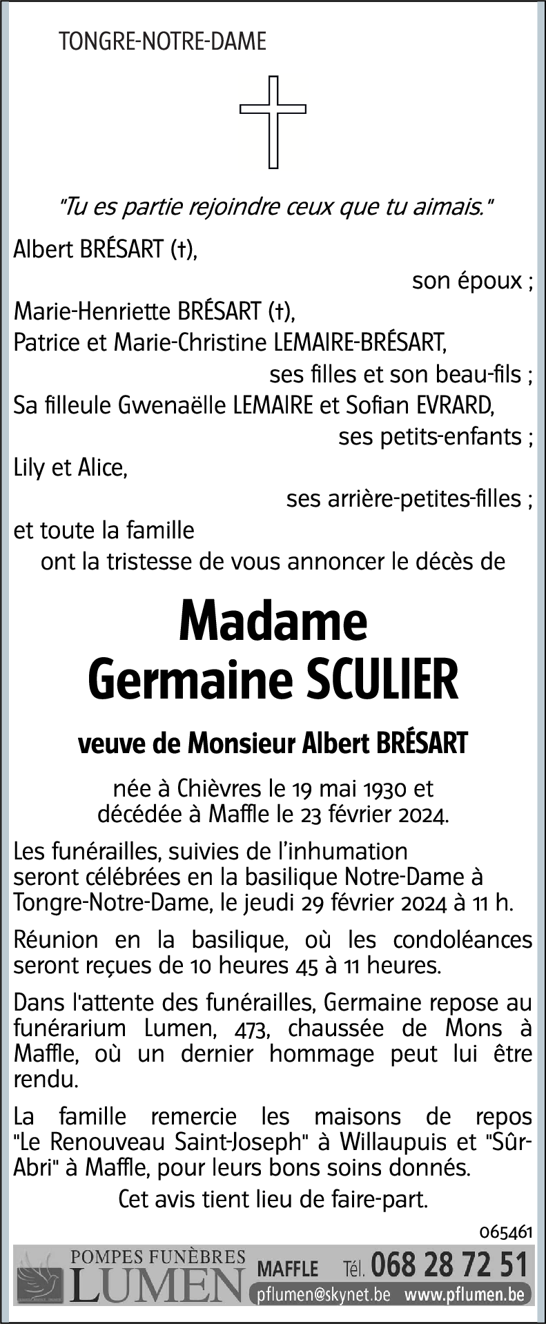 Germaine SCULIER