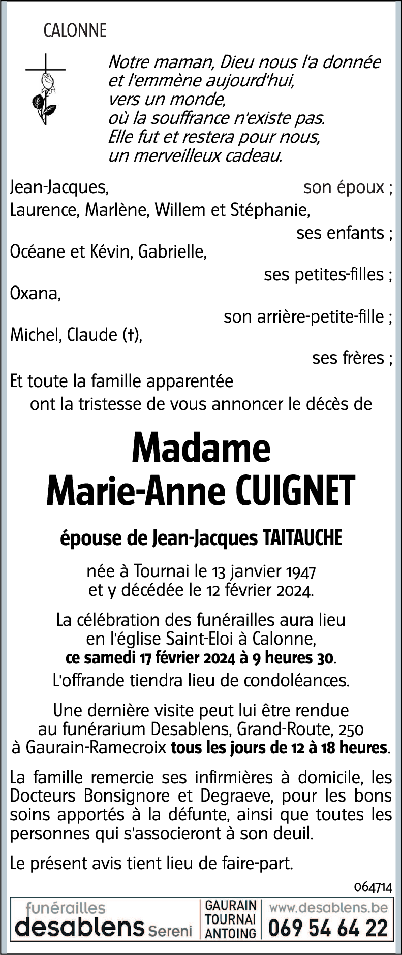 Marie-Anne CUIGNET