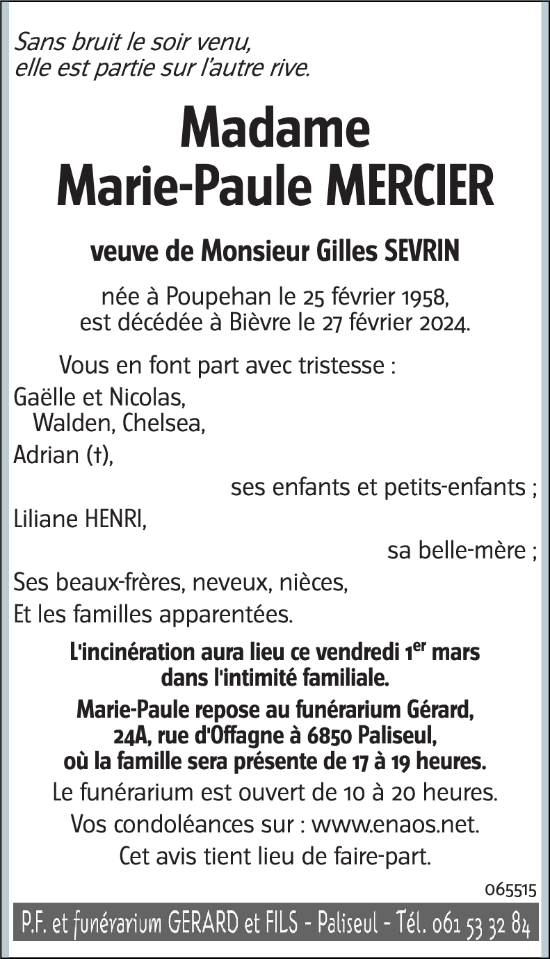 Marie-Paule MERCIER