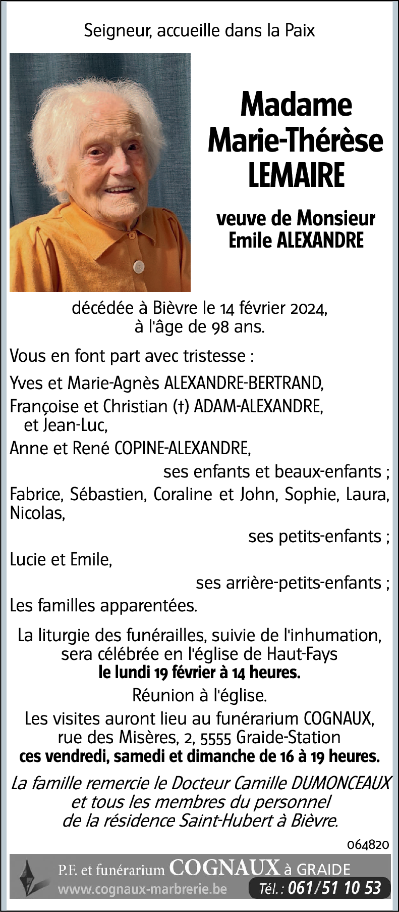 Marie-Thérèse LEMAIRE
