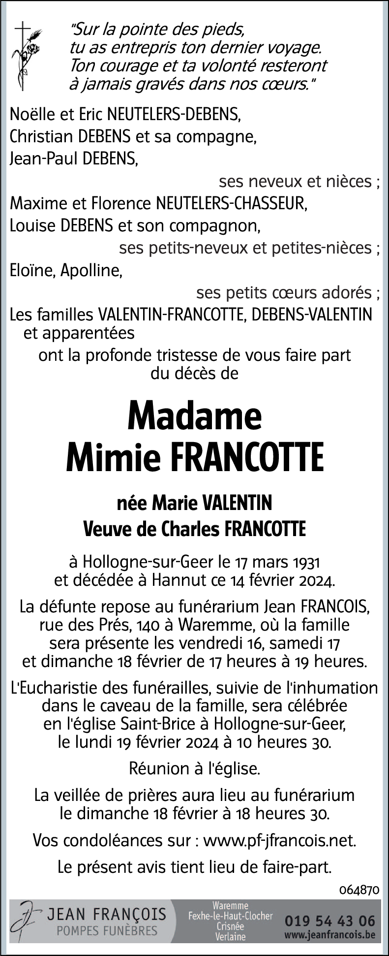 Mimie FRANCOTTE